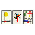 Set 3 Cuadros Bauhaus Arte Abstracto Geometricos 1919 1923 Marco Con Marco Negro