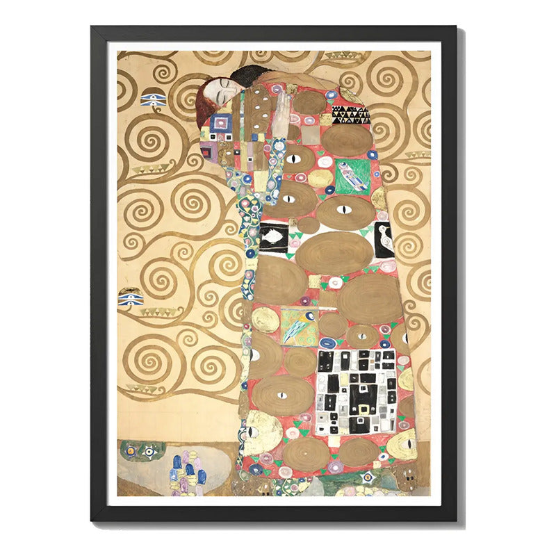 Cuadro Para Living Cocina Estudio Decoracion Moderna Nude Gustav Klimt Lovers Color Beige Con Marco Negro