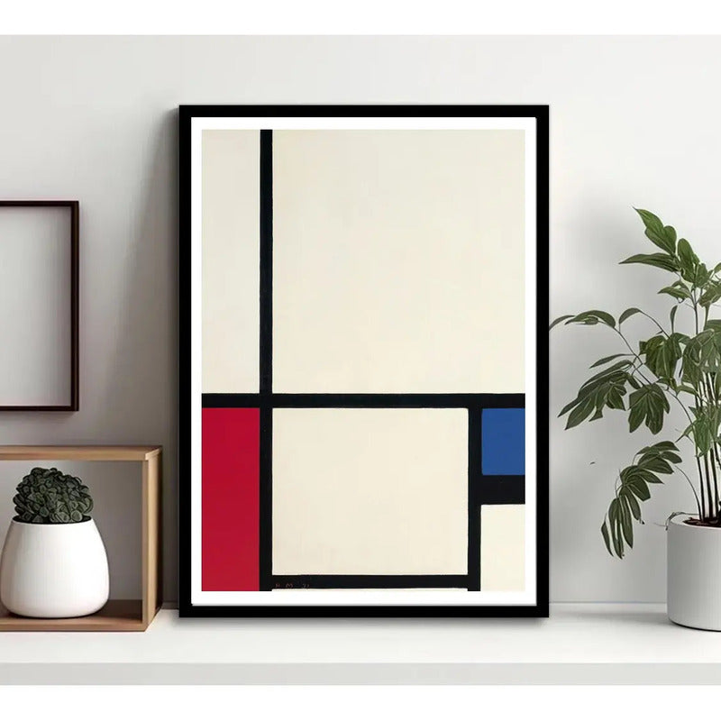 Cuadro Piet Mondrian Arte Modernismo Obras Decoracion Composition In Colours No.1 With Red And Blue Con Marco Negro