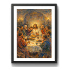 Cuadro Jesús Cristo Vía Crucis Estación Calvario Biblia Arte La Última Cena Negro