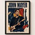 Cuadro John Mayer Music Guitar Live Rock Pop Guitarrista Marco Negro