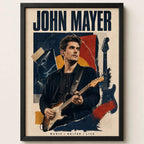 Cuadro John Mayer Music Guitar Live Rock Pop Guitarrista Marco Negro