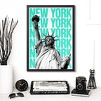 Cuadro Nueva York Arte Estatua Libertad New York Decoracion Estatua De La Libertad New York Marco Negro