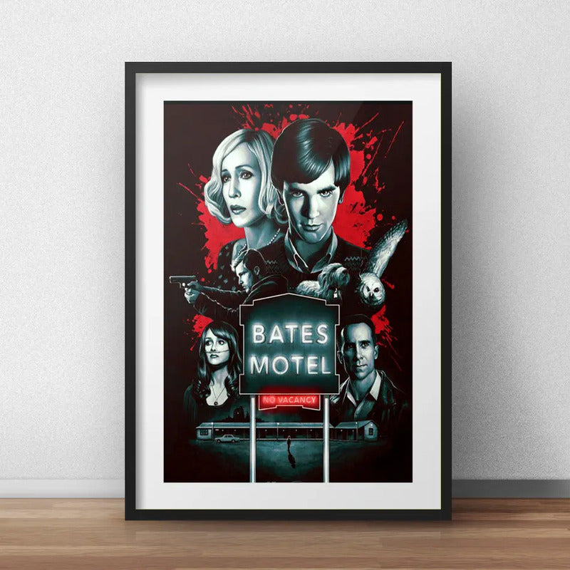 Cuadro Bates Motel Serie Tv Psicosis Art Decoracion Paspartú Marco Negro