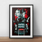 Cuadro Bates Motel Serie Tv Psicosis Art Decoracion Paspartú Marco Negro