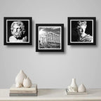 Set 3 Cuadros Zeus Apolo Ruinas Griegas Grecia Decoracion