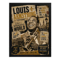 Cuadro Louis Armstrong Jazz New Orleans Musica Arte Vintage Marco Negro