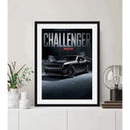 Cuadro Dodge Challenger Srt8 Auto Modelo Carrera Decoracion Marco Negro