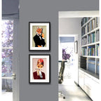 Set 2 Cuadros Pareja Zorro 007 James Bond Retro Con Paspartu