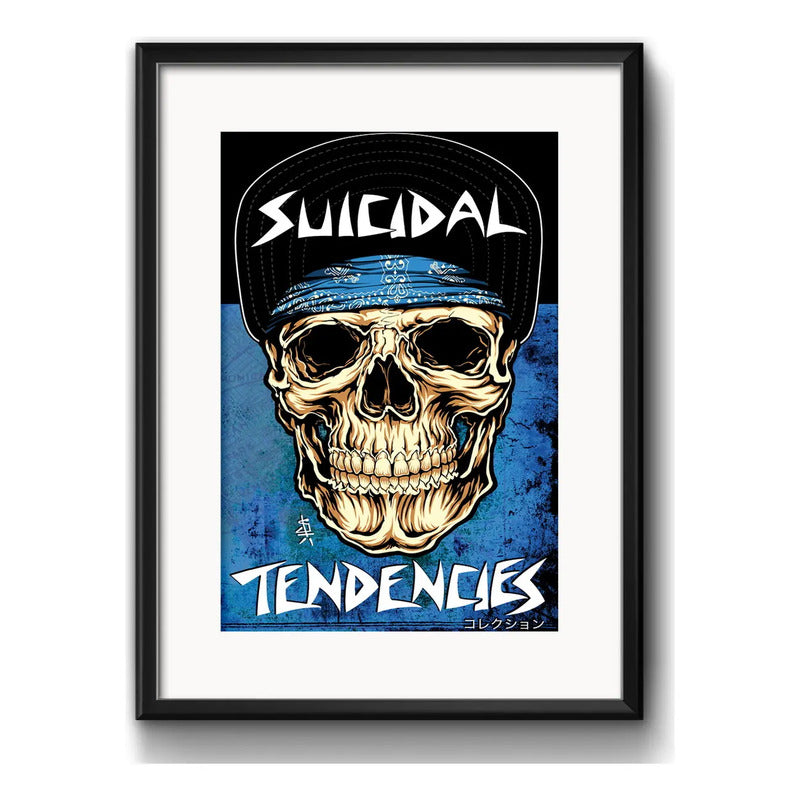 Cuadro Suicidal Tendencies Hardcore Punk Calavera C Paspartú Marco Negro