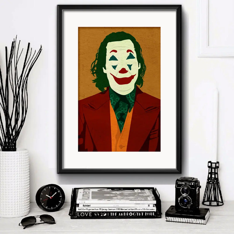 Cuadro Guason Minimalista Art Joker Pelicula Con Paspartú