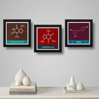Set 2 Cuadros Formula Quimica Del Café Vino Chocolate Decor