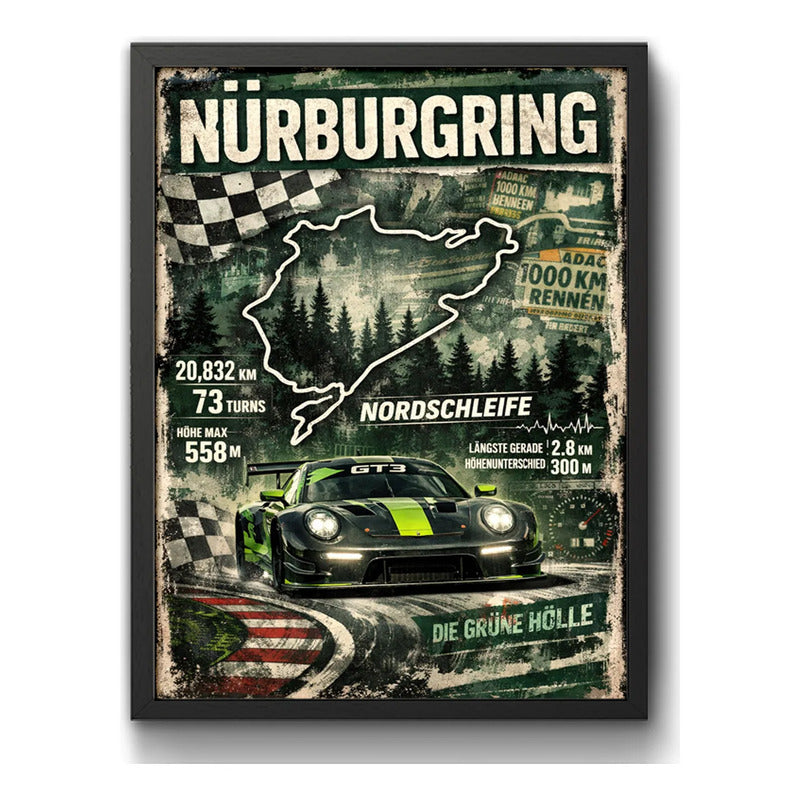 Cuadro Nürburgring Circuito Carrera Formula 1 Gp Autodromo Marco Negro
