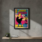 Cuadro Johnny Bravo Comics Art Joven Musculoso Serie Tv Marco Negro