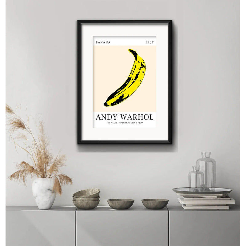 Cuadro Andy Warhol Banana 1967 Pop Art 53x43cm Con Paspartú Marco Negro