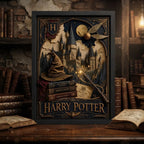 Cuadro Harry Potter Hogwarts Pelicula Cine Arte Efecto 3d Marco Negro