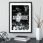 Cuadro Michael Jordan Air Mode Frase Basket Nba Deporte Arte Marco Negro