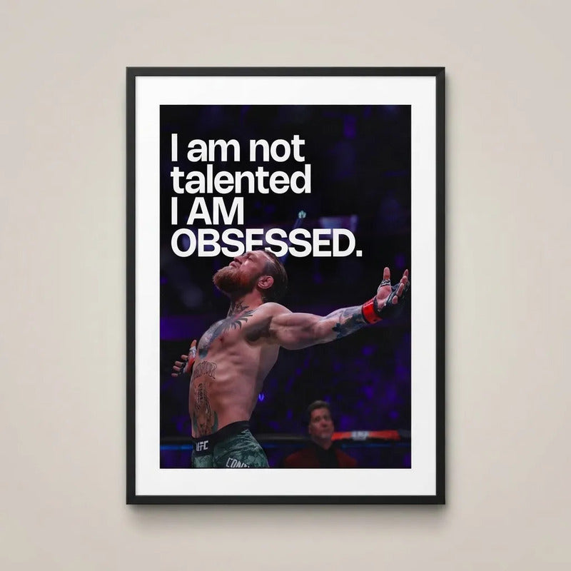 Cuadro Conor Mcgregor Frase Motivacional Deporte Mma Ufc Gym Marco Negro