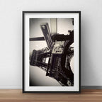 Cuadro Paris Francia Torre Eiffel Retro Brs2 Con Paspartú Marco Negro