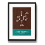 Cuadro Formula Quimica Chocolate Decoracion Con Paspartú Marco Negro