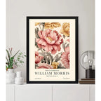 Cuadro Flores Botánicas William Morris Arte Decoracion Marco Negro