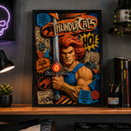 Cuadro Thundercats Felinos Extraterrestres Serie Efecto 3d Marco Negro