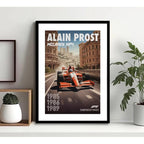 Cuadro Alan Prost Mclaren Formula 1 Auto Carrera F1 Arte Marco Negro