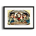 Cuadro Barbero Retro Tattoo Old School Barberia Paspartú Br3 Marco Negro