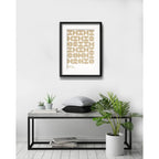 Cuadro Bauhaus Color Beige Nude Arte 53x43cm Con Paspartú Marco Negro