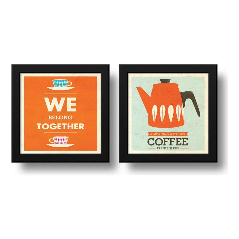 Set 2 Cuadros Cafe Cocina Escandinavo Pop Art Decoracion