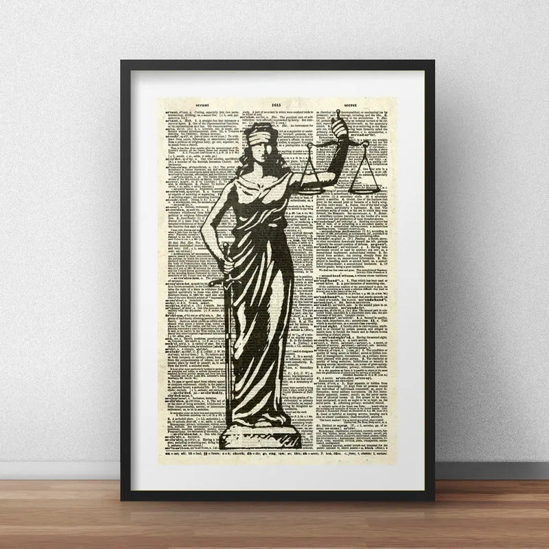 Cuadro Abogado Justicia Juez Escribano Derecho Arte Paspartú