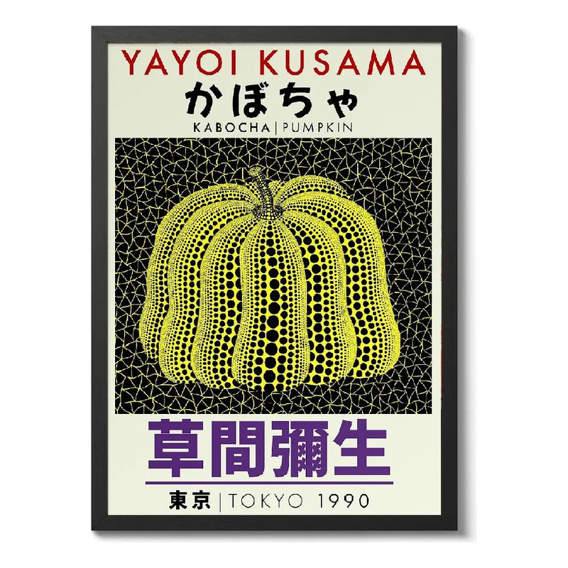 Cuadro Yayoi Kusama Pumpkin Exposición Arte Japón Decoracion Marco Negro
