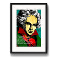 Cuadro Beethoven Pop Art Frase Música Clasica Con Paspartú Marco Negro