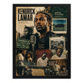 Cuadro Kendrick Lamar Rapero Rap Hip Hop Arte Vintage Marco Negro