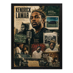 Cuadro Kendrick Lamar Rapero Rap Hip Hop Arte Vintage Marco Negro