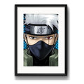 Cuadro Kakashi Hatake Pop Art Naruto Anime Con Paspartú Marco Negro