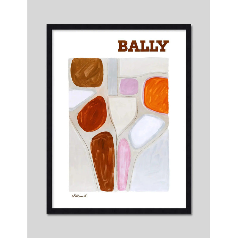 Cuadro Bally Suiza Fashion Moda Lujo Retro Salon Decoracion Bally Abstract 1971 Negro