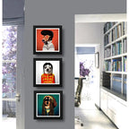 Set 3 Cuadros Perro Elvis Michal Jackson Bob Marley Pop Art