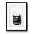 Cuadro Máquina De Escribir Retro Vintage Frase Con Paspartú Marco Negro