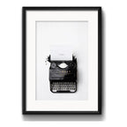 Cuadro Máquina De Escribir Retro Vintage Frase Con Paspartú Marco Negro
