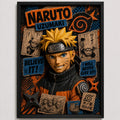 Cuadro Naruto Uzumaki Anime Manga Geek Arte Efecto 3d Marco Negro