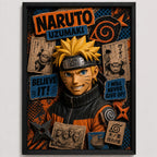 Cuadro Naruto Uzumaki Anime Manga Geek Arte Efecto 3d Marco Negro