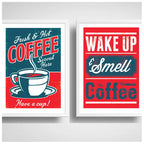 Set 2 Cuadros Café Retro Pop Art Frases Cocina Cafeteria