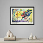 Cuadro Kandinsky Abstracto Amarillo Rojo Azul Pinturas Arte Marco Negro