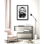 Cuadro Kate Moss Fashion Blanco Y Negro 53x43cm Con Paspartú Kate Moss Life Is A Joke Con Marco Negro