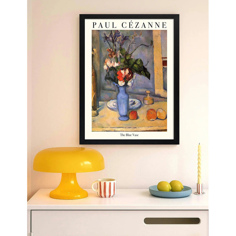 Cuadro Dormitorio Living Paul Cézanne El Jarrón Azul Flores Marco Negro