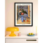 Cuadro Dormitorio Living Paul Cézanne El Jarrón Azul Flores Marco Negro
