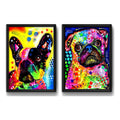 Set 2 Cuadros Perros Pop Art Pug Bulldog Mascota Pet Decora