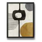 Cuadro Dormitorio Living Boho Arte Abstracto Tonos Terrosos Marco Negro