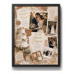 Cuadro Personalizado Bodas Matrimonio Detalles Arte Regalo Marco Negro